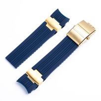 22 mm lenkta galinė silikoninė guminė laikrodžio apyrankė Ulysse Nardin 263 DIVER dirželiui Juoda Mėlyna Vandeniui atsparus dirželis laikrodžiui Apyrankės 22mm blue
