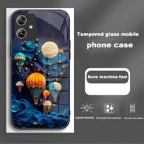 For Motorola Moto G54 Case Fashion Painting Tempered Glass Phone Cover For Moto G 54 G64 Shockproof Protective Shell Fundas Motorola Moto G64 gray
