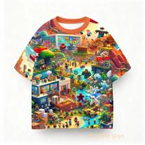 Berniukų Drabužiai Mergaičių Vaikų Roblox Vasaros Žaidimo Trumpomis Rankovėmis Marškinėliai 140 blue