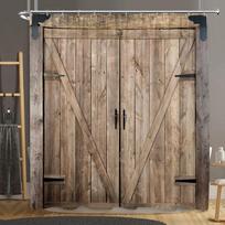 Plytų Sienos Dušo Užuolaida Botaninis Gėlė Natūrali Ūkininko Liana Šulinio Rustic Medinė Panelė Namų Poliesterio Audinys Vonios Dekoro Užuolaida W90H165(CM)-1 Pcs beige
