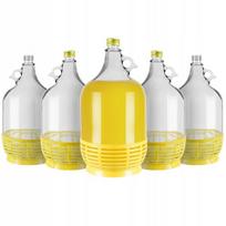 6x 5l stikliniai "dama" buteliai su dangteliu ir krepšeliu
