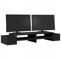 Monitoriaus laikiklis Vidaxl juoda monitoriaus pakyla su skyreliais, 100x27x15 cm