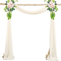 Miško stiliaus vestuvių arkos dekoracija: Lauko vejos šifono marlės užuolaidos 20x250cm (2 ribbons) dramblio kaulas