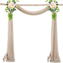 Miško stiliaus vestuvių arkos dekoracija: Lauko vejos šifono marlės užuolaidos 75x1000cm (2 ribbons)