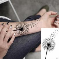 Spalvotos rožinės mados pėdos Laikinos tatuiruotės moterims Vaikams Kiaulpienės Gyvūnai Realistiškos netikros tatuiruotės Kūno menas Papuošimas Tatuiruotės Popierius gray