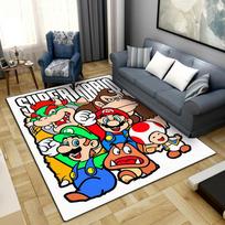 Super Mario Bros Plaunamas neslystantis kilimėlis Didelis grindų kilimėlis Miegamojo namų dekoras LXR89 80x120cm