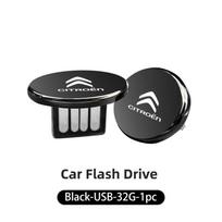 Automobilio U diskas USB atmintinė Išorinė saugykla Automobilio priedai Citroen C4 C3 C5 C1 C2 C-Elysee Berlingo Picasso black