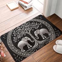 Retro dramblių šeimos paveikslas Durų Grindų Vonios Virtuvės Kilimėliai Neslystantis Vidinis Durų Kilimėlis Miegamojo Balkono Įėjimo Kilimas 40x60cm