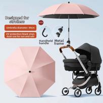2-in-1 dizainas UV apsaugos skėtis Reguliuojamas vežimėlio skėtis Skėtis nuo saulės Prekės 84CM Pink