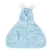 Pet Bath Wrap Super Absorbent Dog Towel with Bunny Ears Fast Drying Hooded Pet Robe for Dogs Cats Bath After Shower Grooming XS mėlyna
