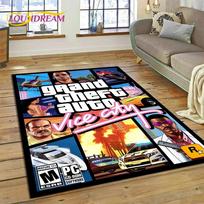 3D GTA žaidimo Grand Theft Auto žaidėjo kilimas kilimėlis miegamojo svetainės namų sofos dekoravimui, vaikų žaidimų didelis dekoras grindų kilimėlis 40x60cm( 15x23in )