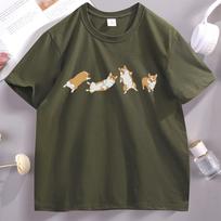 Cute Corgi Tshirt Unisex Tee Shirt Aesthetic T Shirts Dog Lover TShirt Funny Mothers Fathers Day Gift Dad Tee Clothing Tops M black
