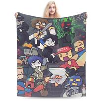 Forsaken Game Art Pixel Character Flannel Blankets Boy Girl  Warm Cozy Throw Blanket Winter Outdoor Bedspread Sofa Bed Cover 75x90cm