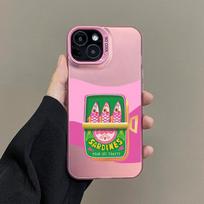 Sardines Color Fish Funny Laser Phone Case For iPhone 13 12 Mini 11 Pro Max 17 16 15 14 Pro Max Plus Air Shockproof Back Cover For iphone 17ProMax pink