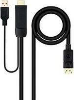 Monkey Ladder Hdmi 2.0 į Displayport V1.2 konverterio kabelis, juodas, 1.8 m
