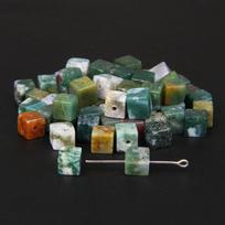 Natūralūs kubo formos akmens karoliukai 4/6/8mm Laisvi agatai, jadeite, tarpiniai karoliukai, pakabukai papuošalų gamybai, karoliai, apyrankės aksesuarai 4MM Approx 20pcs