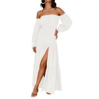Summer Dresses Women Trendy 2026 Off Shoulder Long Sleeve Maxi Dress Boho Dresses for Women Sundresses for Women M balta