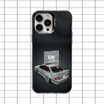 M3 E36 Galios Senovinis Automobilis Dtm Telefono Dėklas Skirtas iPhone 16,15,14,13,12,11,8,7,Pro,Max,Plus,Mini,XS,SE Kritimui Atsparus Juodas Matinis Kietas iPhone15promax