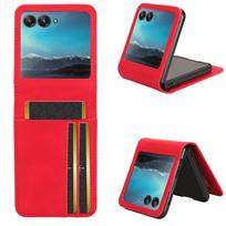 Suitable for Motorola Razr 60/50/40 Ultra phone case with card slot, 70u semi-split folding leather case Motorola Motorola Razr 60 raudona