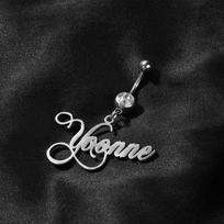 THE BLING KING Custom Name Belly Button Rings Personalized Stainless Steel Letter Women Girl Charming Body Piercing Jewelry Font 11 black