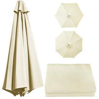 terasos skėčio keičiamas audinys, vandeniui atsparus, UV spinduliams atsparus, lauko sodui, baseinui, konsolinis skėtis nuo saulės, 6 ar 8 šonkauliams, stogelio užvalkalas (Beige,8Ribs 2.7M) smėlis