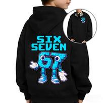 Bruh 67 Six Seven 6-7  Brainrot Meme for Teens Boys Girls Pullower Hoodie Steal A Brainrot Kitten Bruh OG Meowl Hooded Coat 160 juoda