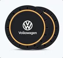 qwe3Car Sticker For VW Volkswagen Jetta MK5 Golf 2PCS Car Coasters Water Cup Slots Non-Slip Mat Waterproof Cup Pad For Volkswagen VW gray