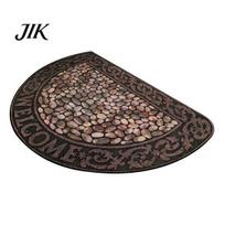 Lauko grindų kilimėlis Pusapvalis Durų Neslystantis Retro Sveikinimo Plaunamas Pusapvalis Drėgmei Atsparus Spalvingas Įėjimo Kilimas Namų Įėjimo Verandos 40*60cm gray