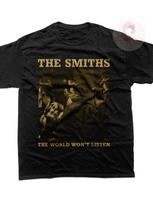 The Smiths Unisex Tshirt The World Wont Listen Album Tee Music Band Graphic Shirt Printed Music Merch For Gift 3XL black