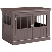 Cage for Small Dogs Modern Side Table with 3 Doors French with Magnetic Closure 78x53x59.3 cm Coffee 78 x 53 x 59.3 cm