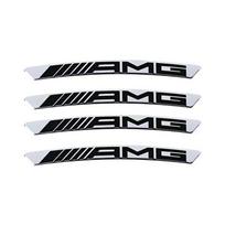 4 vnt. AMG emblema Automobilio ratų lipdukas Ratlankių apdanga Lipdukas Priedai  Mercedes Benz Brabus Smart Maybach W204 GLC CLA W205 W203 VN9 white