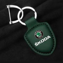 Odinė automobilio raktų pakabukas Skydo emblema Raktų pakabukas Skoda Octavia Fabia Superb Kodiaq Karoq Kamiq Rapid Yeti Roomster ydpf68 Skoda black