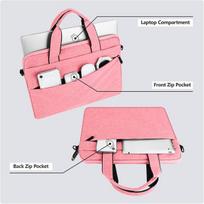Jooeer 14 colių nešiojamojo kompiuterio dėklas, atsparus vandeniui krepšys su rankena, skirtas 14 colių macbook pro m3/m2/m1 a2992 a2918 a2779 a2442 2023–2021 chromebook nešiojamajam kompiuteriui, plonas smūgiams atsparus pc dėklas, rožinis