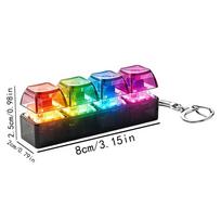 Klaviatūros Clicker Fidget mygtukas Sensorinis žaislas su LED šviesa Klaviatūros raktų pakabukas namams, biurui, kelionėms, klasei, mokyklos darbams juoda