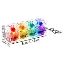 Klaviatūros Clicker Fidget mygtukas Sensorinis žaislas su LED šviesa Klaviatūros raktų pakabukas namams, biurui, kelionėms, klasei, mokyklos darbams balta