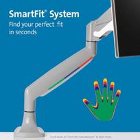 Monitoriaus laikiklis Kensington Smartfit K55471eu monitoriaus laikiklis 2 monitoriams su vieno paspaudimo dizainu ir dujiniu pakėlimu optimaliam aukščio reguliavimui, lankstus monitoriaus laikiklis ekranams iki 32 colių, Vesa 75/100, pilkas