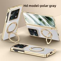 For Motorola Razr Fold Case Luxury PU Leather Ring Stand Magnetic Wireless Charging Protect Back Cover for Moto Razr Fold Shell Motorola Razr Fold balta
