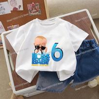 Mielas Kūdikis Bosas T-shirt Numeriai 1-10 Madingi Trumpomis Rankovėmis Vasaros Berniukų Gimtadienio Drabužiai Animaciniai Atsitiktiniai Lauko Drabužiai Kawaii Marškinėliai 110 blue