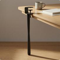 Clamp Table Leg No-Holes Legs Painted Finish No-drill Blk 1-pack