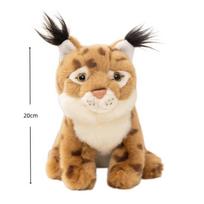 Lifelike Lynx Bobcat Plush Toy 7.87In Ultra-Soft Realistic Wild Cat Figure Kids Gift Home Decor Collectible Stuffed Animal beige