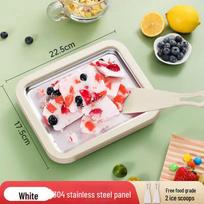 Stainless Steel DIY Ice Cream & Yogurt Maker for Home Use - Compact and Stylish white