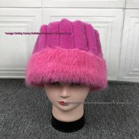 New Plush Fairy Hat & Tote: Cozy Autumn/Winter Faux Fox Raccoon Fur Bucket Hat with Matching Bag pink