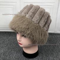 New Plush Fairy Hat & Tote: Cozy Autumn/Winter Faux Fox Raccoon Fur Bucket Hat with Matching Bag gray