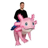 Karštai parduodamas Helovino uodegotasis amfibija (salamandra) pripučiamas kostiumas scenos pasirodymams pink