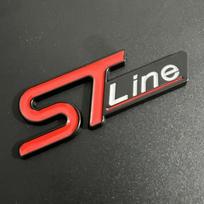 3D Metalinis ST Line Priekinių grotelių ženklelis Automobilio Galinės bagažinės Ženklelis Ford Edge Puma Kuga Mondeo Fiesta Ecosport Focus STLINE Lipdukas black