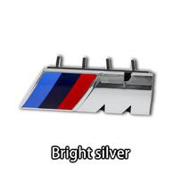 BMW M logotipui 3D ABS priekinių grotelių ženklelis X1 X2 X3 X4 emblema X5 X6 F48 G01 E84 E46 E83 F39 F30 transporto priemonės išorės tiuningo aksesuaras 7.3x2.3cm sidabras
