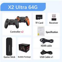 X2 Ultra žaidimų konsolė 256GB 60000+ retro žaidimų TV nešiojama žaidimų konsolė belaidžiai žaidimų valdikliai vaizdo žaidimų HD išvestis blue