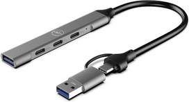 Mobility Lab 2 viename Usb arba Usb-c šakotuvas - 3 Usb-c prievadai ir 1 Usb prievadas - labai plonas dizainas - itin greitas duomenų perdavimas - suderinamas su Macos ir Windows