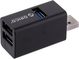 Orico Mini Hub Usb 3.1 Gen1, mažas šakotuvas be kabelio, 2 x Usb 2.0 prievadai, 1 x Usb 3.1 5Gbit, šakotuvas nešiojamam kompiuteriui, televizoriui, klaviatūrai, kompiuterio pelei, bluetooth adapteriui, juodas
