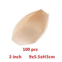 50 100pcs Natural bamboo Disposable Kayak sushi Wood Boat Salad Dessert Pine cake Boat Snack Bowl mat sushi plate tray onigiri beige